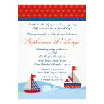 5x7 Nautical Sail Boat Whal Baby Shower Invitation