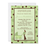 5x7 Neut Green Mum Carriage Baby Shower Invitation