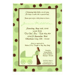 5x7 Neut Green Mum Carriage Baby Shower Invitation