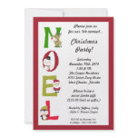 5x7 NOEL Santa Snowman Christmas Party Invitation