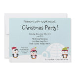 5x7 Penguins Igloo Christmas Party Invitation
