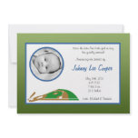 5x7 PHOTO Sports Base Ball Birth Announcement