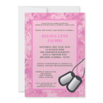 5x7 Pink ARMY Camo ACU Baby Shower Invitation