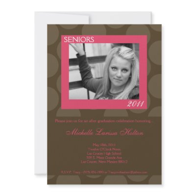 5x7 Pink Circle Polk Photo Graduation Announcement by AnnLeeDesigns