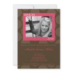 5x7 Pink Circle Polk Photo Graduation Announcement invitations
