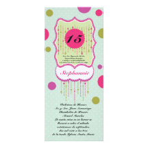 5x7 Polka Dot Quinceanera Birthday Invitation