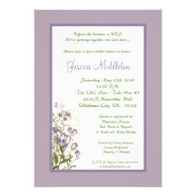5x7 Purple Iris Flower Bridal Shower Invitation