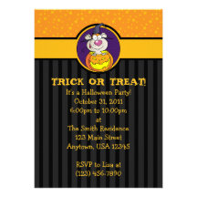 5x7 Rat in Jack-o-Lantern Halloween Invitations