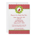 5x7 Red Robin Mistletoe Christmas Party Invitation