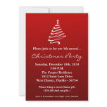 5x7 Red White XMAS Tree Christmas Party Invitation