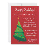 5x7 Red XMAS Tree Christmas Party Invitation