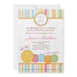 5x7 Spring Caterpillar Worm Baby Shower Invitation