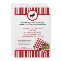 5x7 Summer Time Picnic Barbecue Invitation