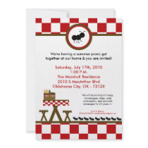 5x7 Summer Time Picnic Barbecue Invitation