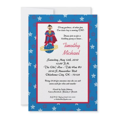 5x7 Super Hero Kid Boy Birthday Party Invitation by thepapergenius