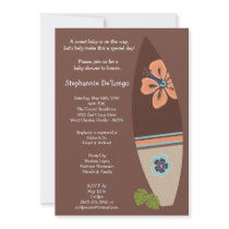 5x7 Surfer Baby Surf Boards Baby Shower Invitation