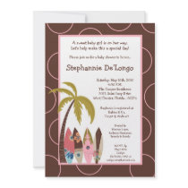 5x7 Surfer Baby Surf Boards Baby Shower Invitation