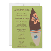 5x7 Surfer Baby Surf Boards Baby Shower Invitation