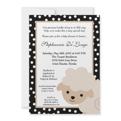 5x7 Sweet Neutra Farm Sheep Baby Shower Invitation by AnnLeeDesigns