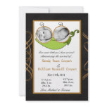5x7  Twins Pea in a Pod  PHOTO Birth Announcement