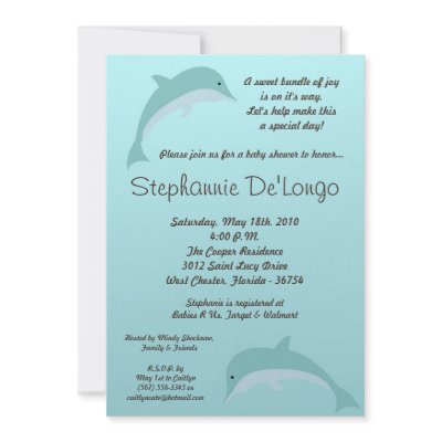 5x7 Under the Sea Dolphin Baby Shower Invitation by AnnLeeDesigns