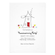 5x7 Whimsical Housewarming Party Personalized Announcements