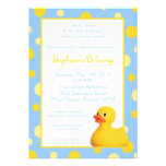 5x7 Yellow Blu Rubber Ducky Baby Shower Invitation