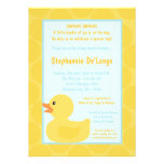 5x7 Yellow Rubber Ducky Duc Baby Shower Invitation