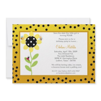 5x7 Yellow Spring Flower Baby Shower Invitation by thepapergenius