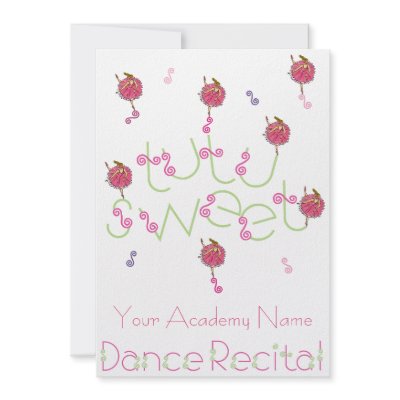 5x7 Your Name Dance Recital Invite by tutusweet