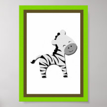 5X7 Zebra Jungle Animal Wall Art Print
