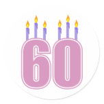 60 Birthday Candles (Pink / Purple)