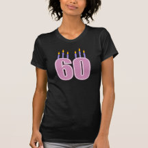 60 Birthday Candles (Pink / Purple) Tee Shirt