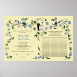 60 guests Quaker Wedding in summer - blue, ivory Posters