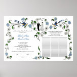 60 guests Quaker Wedding in summer - blue, white Poster
