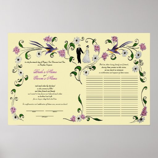 60 guests Quaker Wedding in summer - ivory, rose Poster