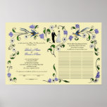 60 guests Quaker Wedding in summer -purple, ivory Poster