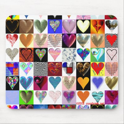 60 Hearts on a Mousepad by elisaemme