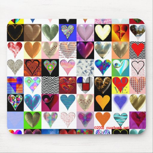 60 Hearts on a Mousepad