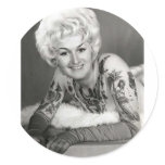 '60 Tattooed Lady Round Sticker