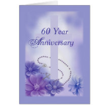 60 Year Anniversary Plum, Religious Card