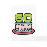 60 Year Old Birthday Cake Greeting Cards