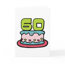 60 Year Old Birthday Cake Greeting Cards
