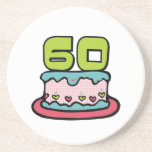 60 Year Old Birthday Cake Drink Coasters
