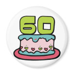 60 Year Old Birthday Cake Magnet
