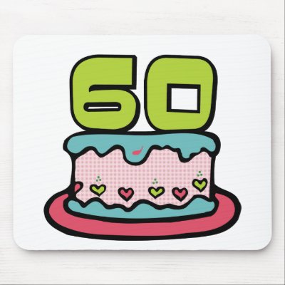 60 Year Old Birthday Cake Mouse Pad by Birthday_Bash