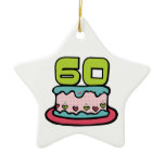 60 Year Old Birthday Cake Christmas Ornament