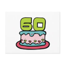 60 Year Old Birthday Cake Post Card