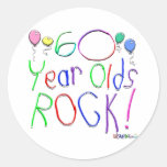 60 Year Olds Rock ! Round Stickers