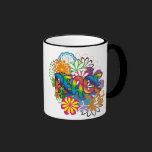 60's Flower Child Peace Coffee Mug mugs